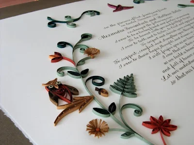 Marriage Certificate with Quilled Woodland Animals