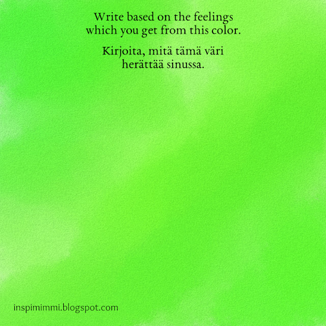 A writing prompt: green / Kirjoitusharjoitus: vihreä