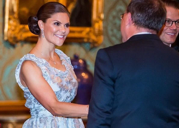 Crown Princess Victoria wore HM dress diamond earrings