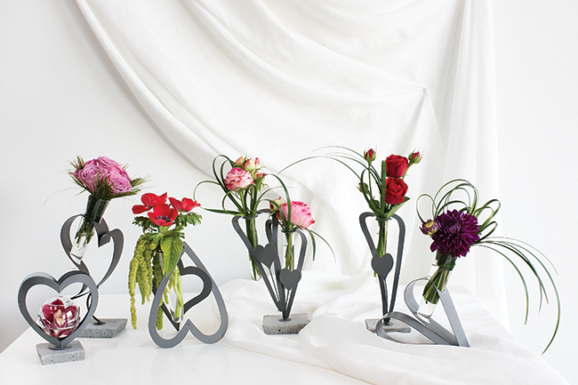 Industrial Chic Bud Vase Stands for Valentine's Day by Accent Decor Industrial Chic Bud Vase Stands for Valentine's Day by Accent Decor