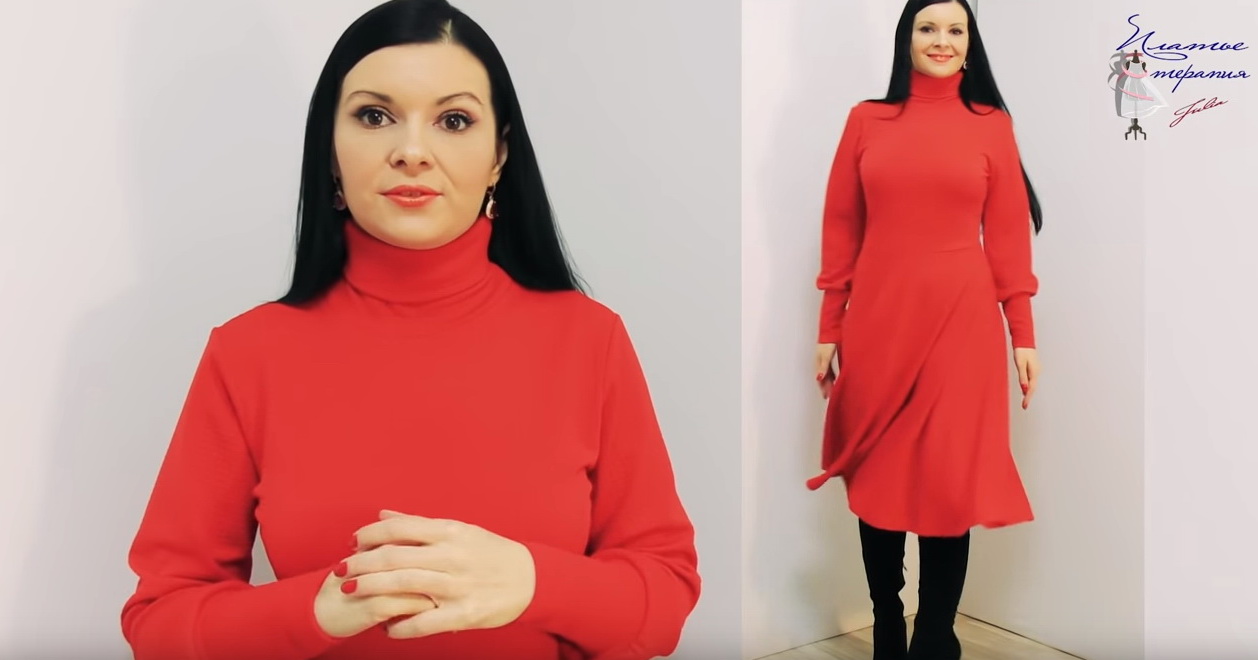 Нарядное и очень эффектное платье с юбкой полусолнце