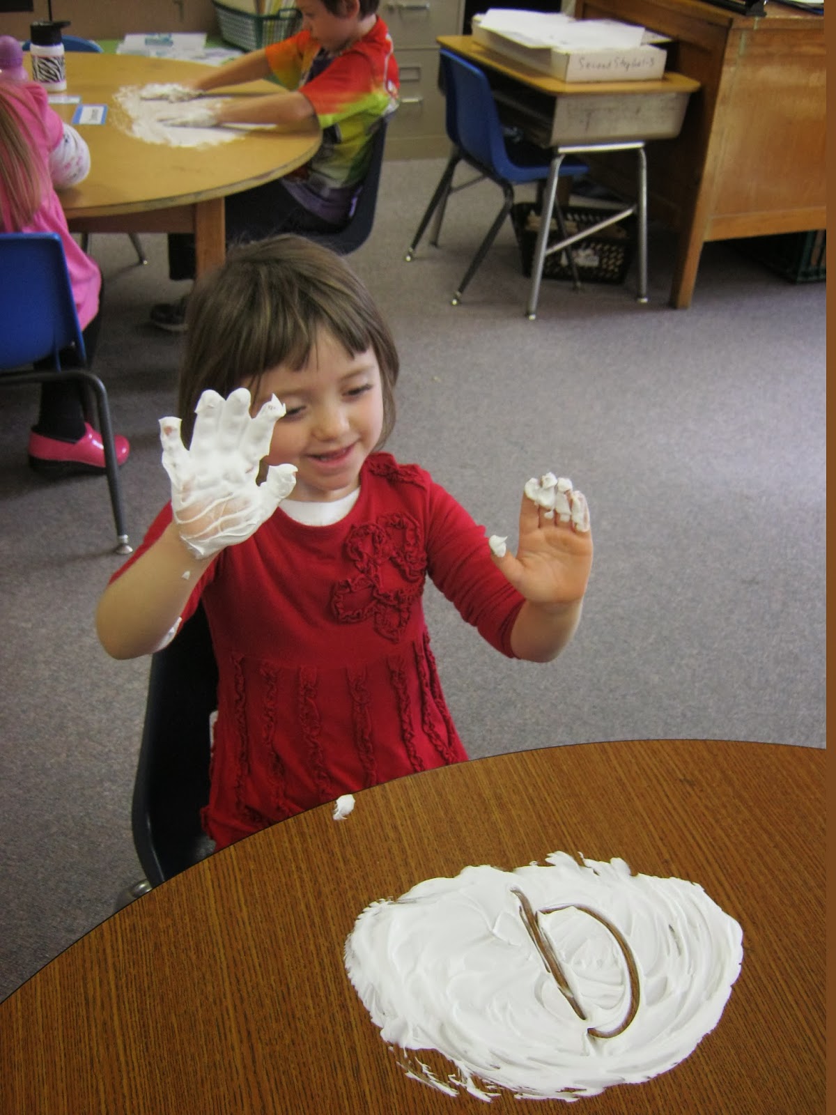 Casey Kindergarten Shaving Cream Fun!