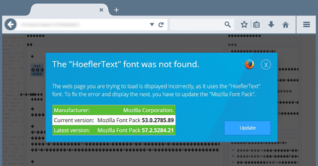 Image result for Beware! Don't Fall for FireFox "HoeflerText Font Wasn't Found" Banking Malware Scam