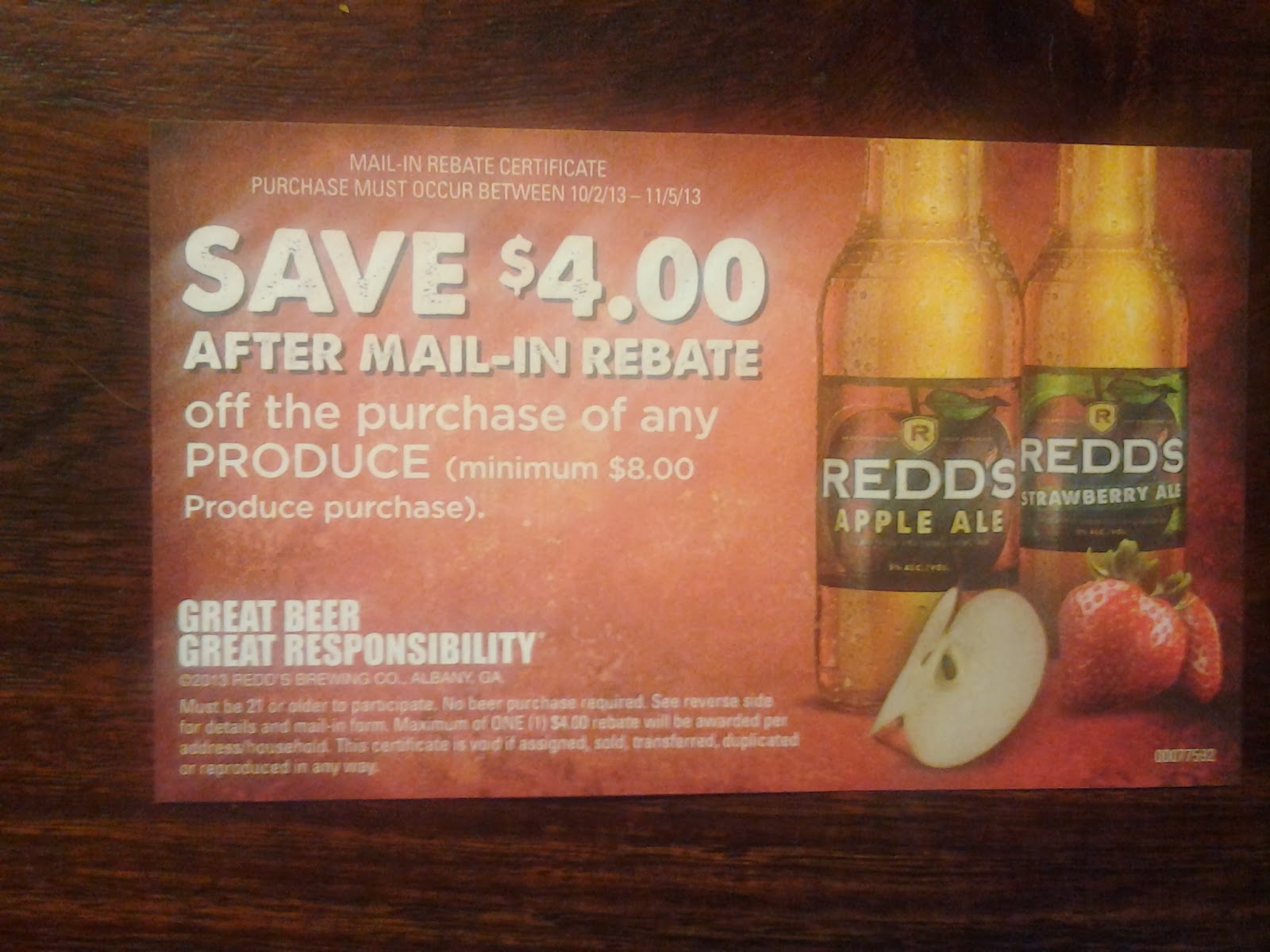 Redd s Apple Ale Mail in Rebate Giveaway Loudoun County Limbo