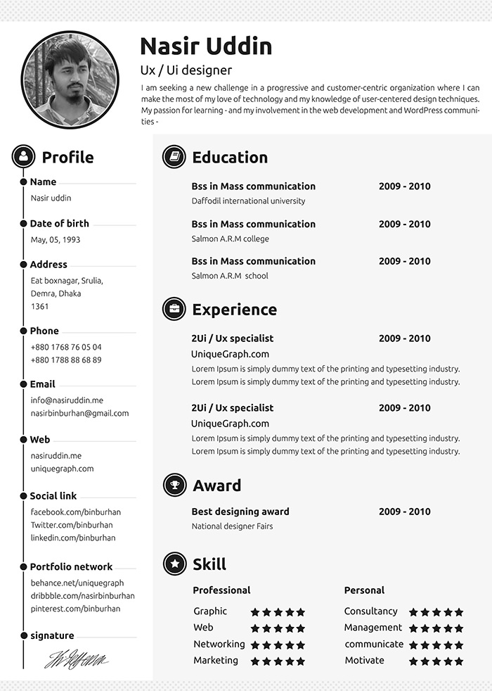 doc resume format