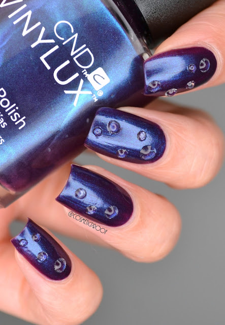 Water Droplet Nail Art with CND Vinylux Eternal Midnight