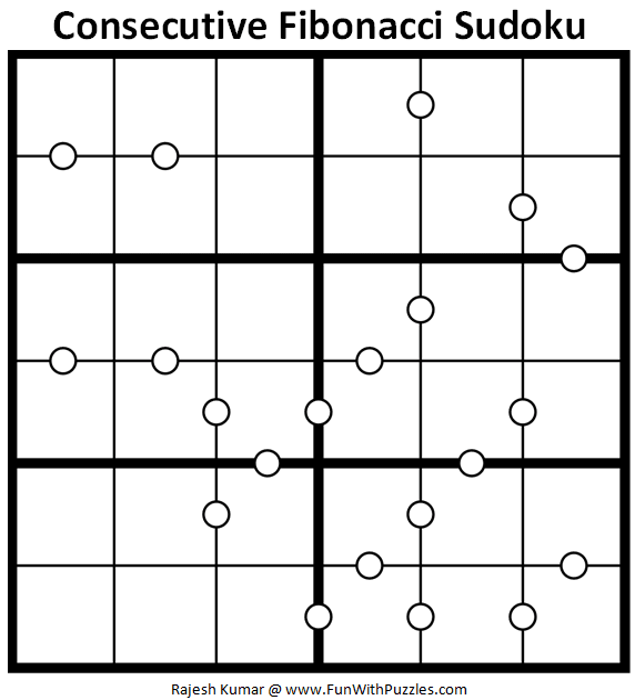 Consecutive Fibonacci Sudoku Puzzle (Fun With Sudoku #330)