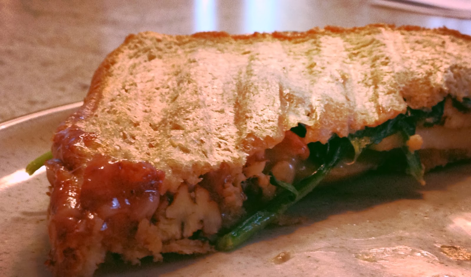 Ciao Bella Kitchen Sharp Cheddar, Apple, and Spinach Panini with