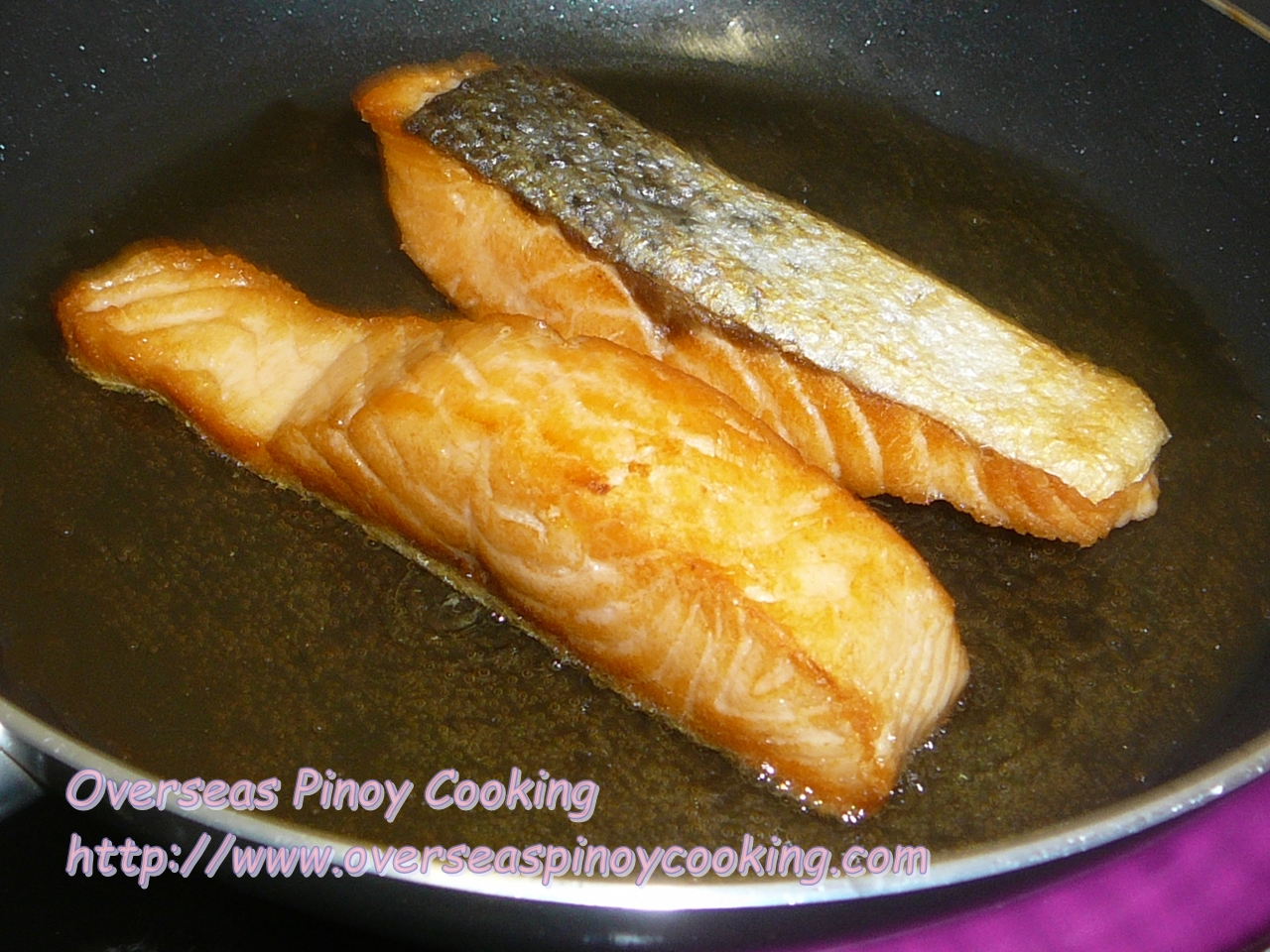 Fried Salmon Pinoy Bistek Style