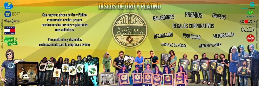 Discos de Oro y platino. Premios, galardones, awards, regalos empresariales.