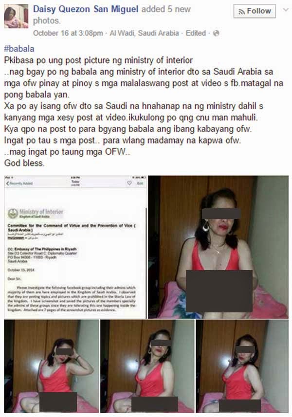 OFW 'Wanted in Saudi' for Posting Sexy Photos on Facebook