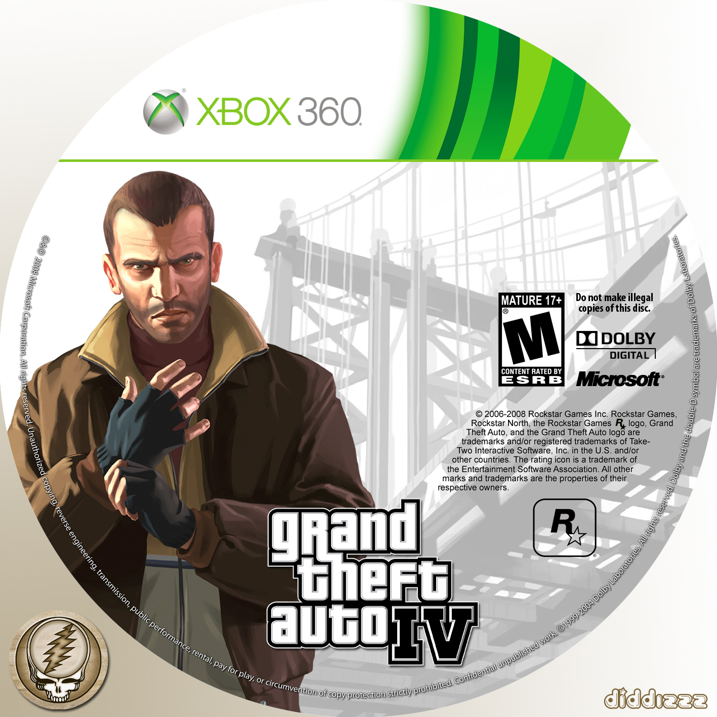Capa Label Grand Theft Auto IV Xbox 360 Capas de DVDs Capas de Filmes