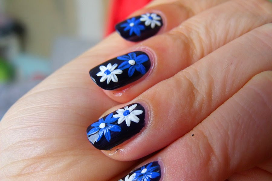7. Blue Flower Nail Art Ideas - wide 8