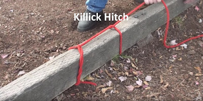 timber hitch tied with a killick hitch
