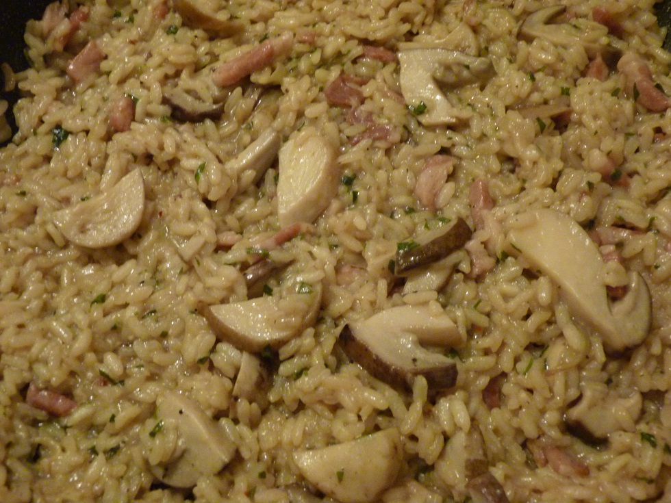 RISOTTO CON PORCINI FRESCHI E PANCETTA