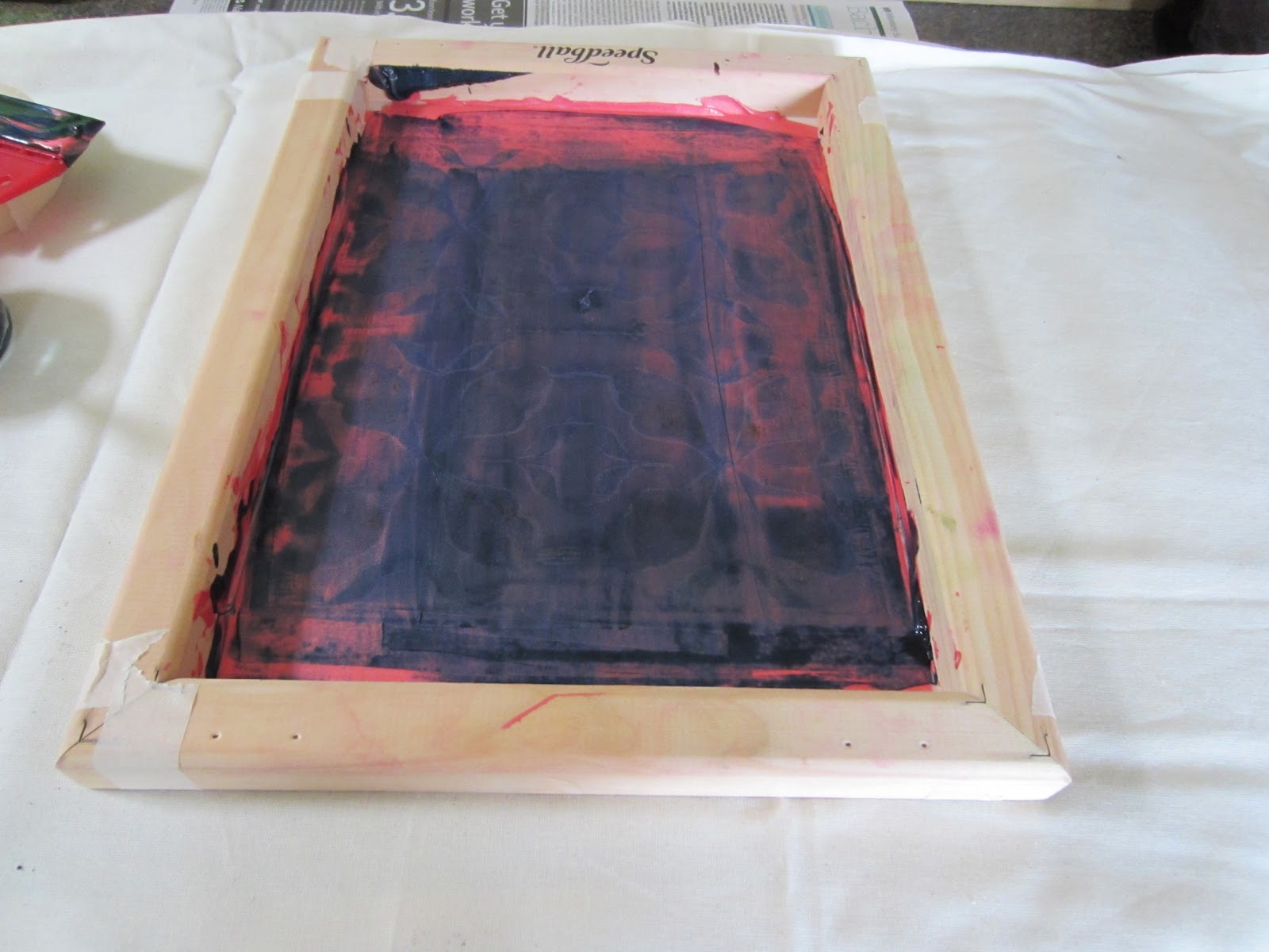 Screen printing with paper templates Living to work Working to live