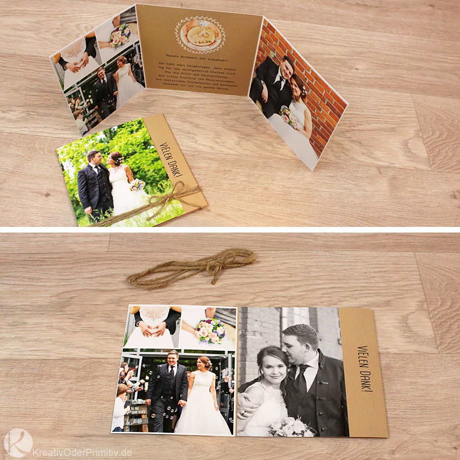 Kreativ Oder Primitiv Dankeskarten Danke Fotobuch Zur Hochzeit