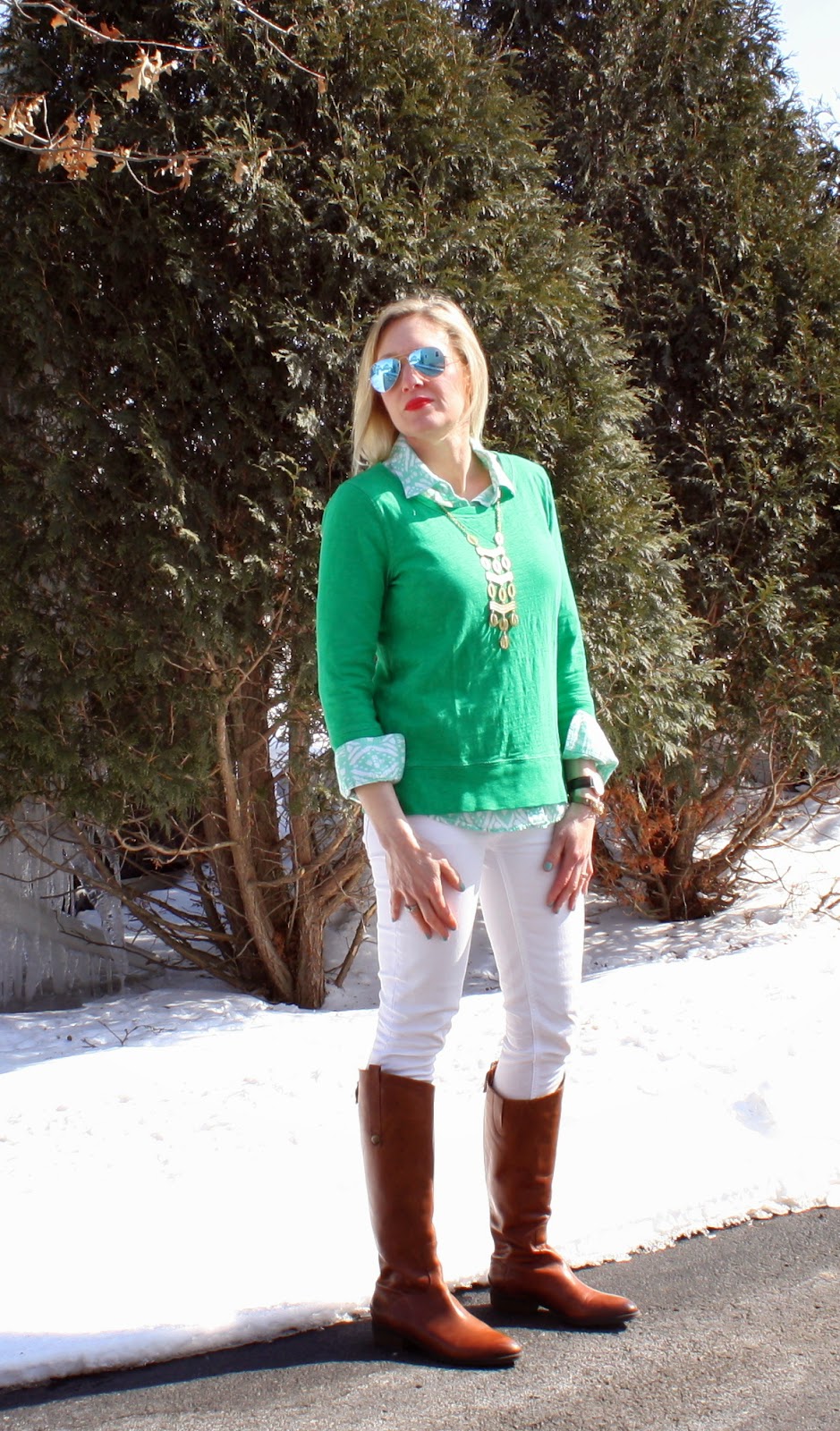 green and white st patrick's day outfit