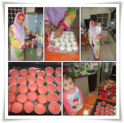KEMAMAN : BAKING RED VELVET CUP CAKES WITH MY SISTER IN LAW