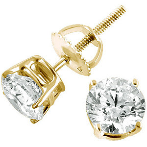 earrings diamond gold stud 14k round yellow studs diamonds carat 50ct cut earring she club mens itshot