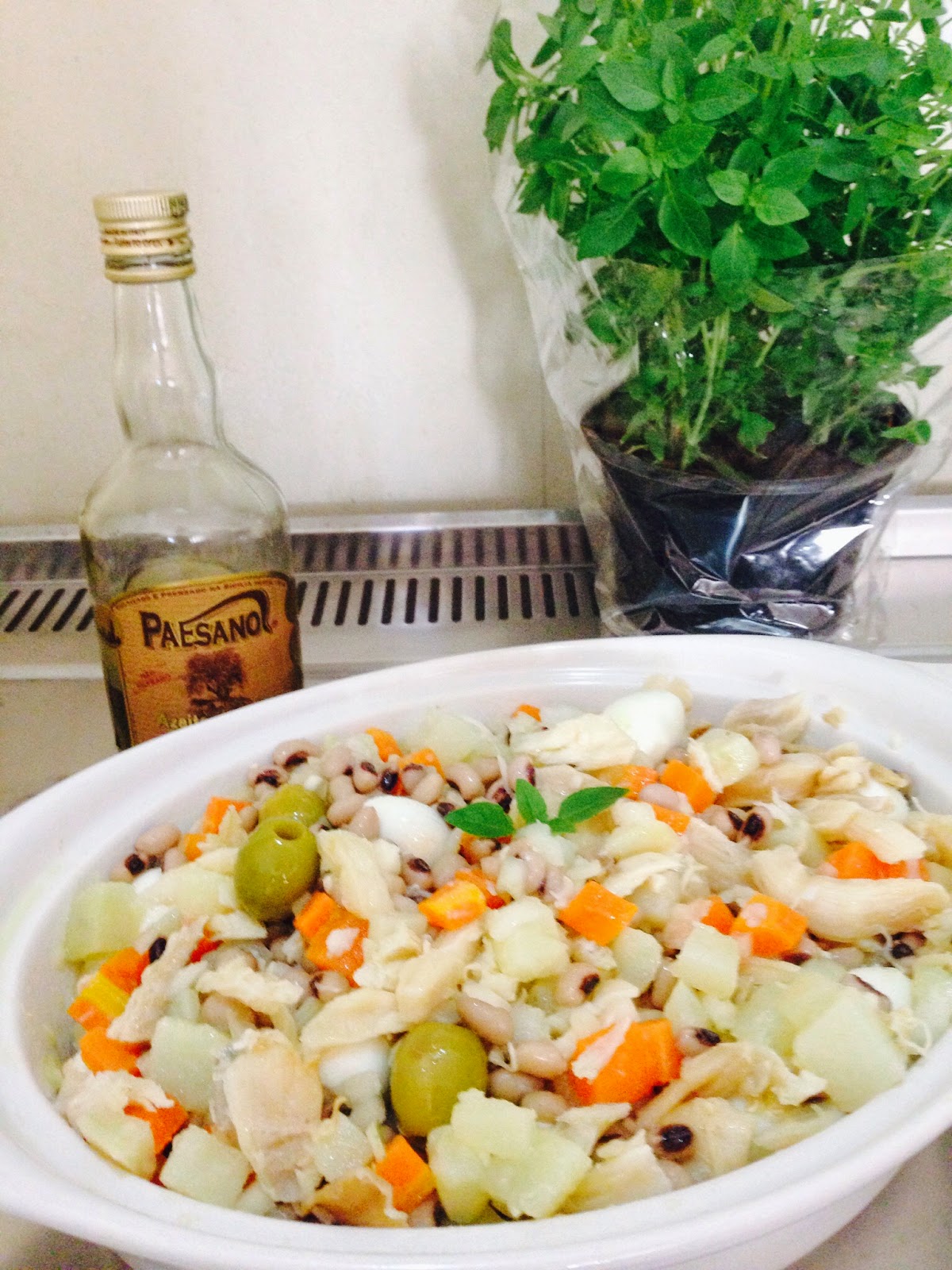 Salada de bacalhau com feijão fradinho