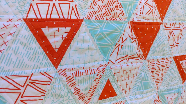 Rough Around the Edges equilateral triangle quilt by Slice of Pi Quilts
