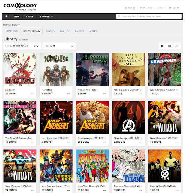 comiXology Library Page Screen Capture