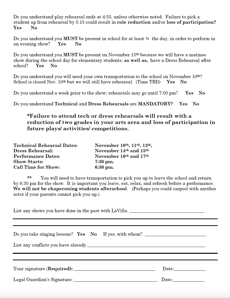 fall theatre auditions 2016 fall theatre auditions 2016