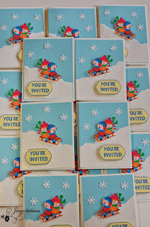 Winter Sledding Tubing Birthday Invitations