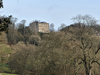The house as viewed from the rise.