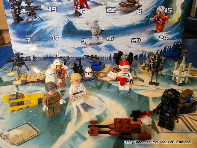 The LEGO Star Wars Advent Calendar Day 19 speeder sleigh in position
