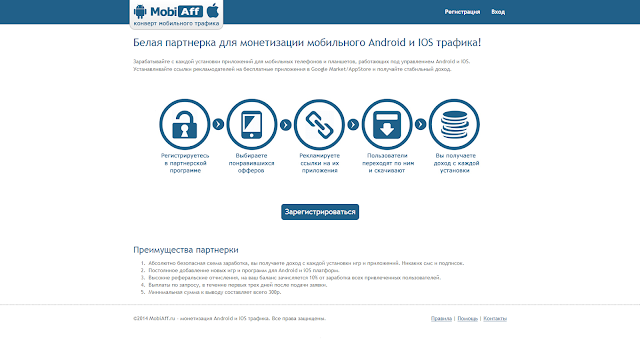 MobiAff: монетизируем мобильный Android и IOS трафик.