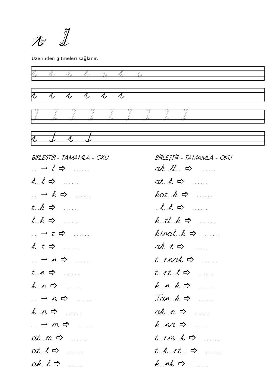 1.Sınıf Türkçe I Sesi Tekrar Etkinliği - Ders Kitabı Cevapları