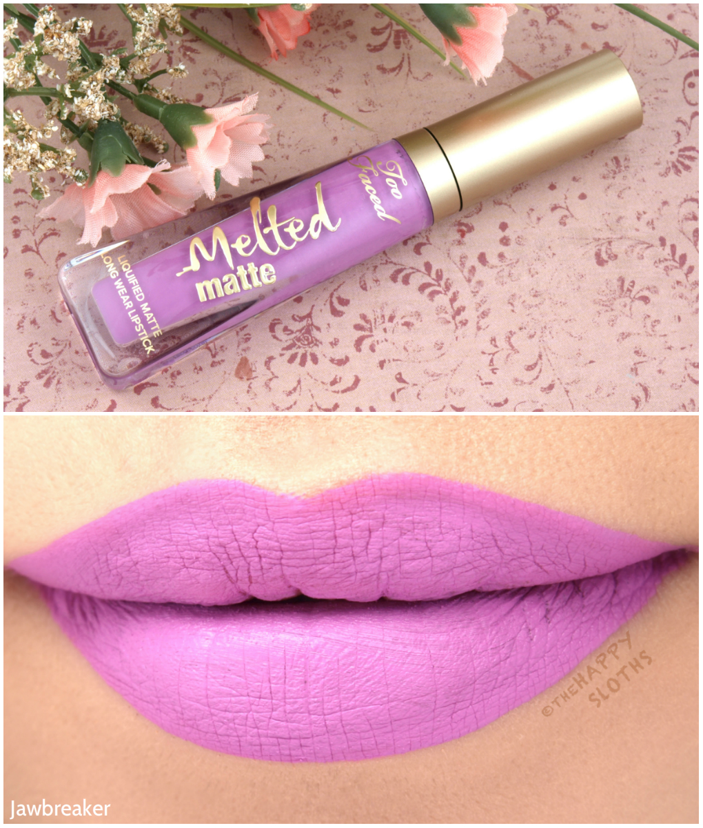Too Faced Melted Matte Liquified Matte in "Jawbreaker": Review and Swatches