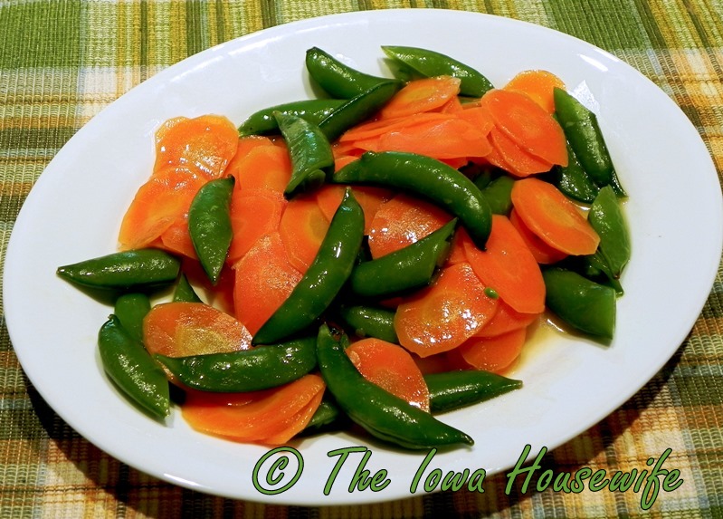 The Iowa Housewife From the Garden...Honey Glazed Pea Pods and Carrots