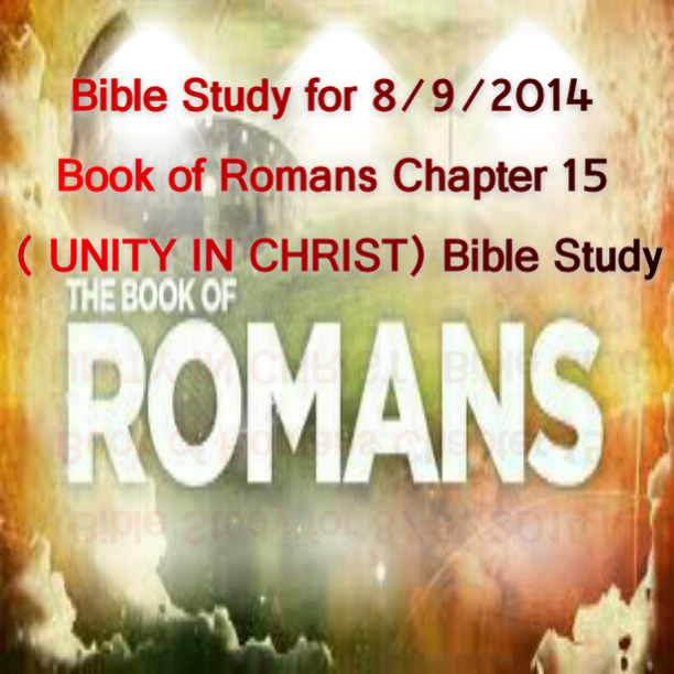 Bible Studies Blog Book of Romans Chapter 15 ( UNITY IN CHRIST) Bible