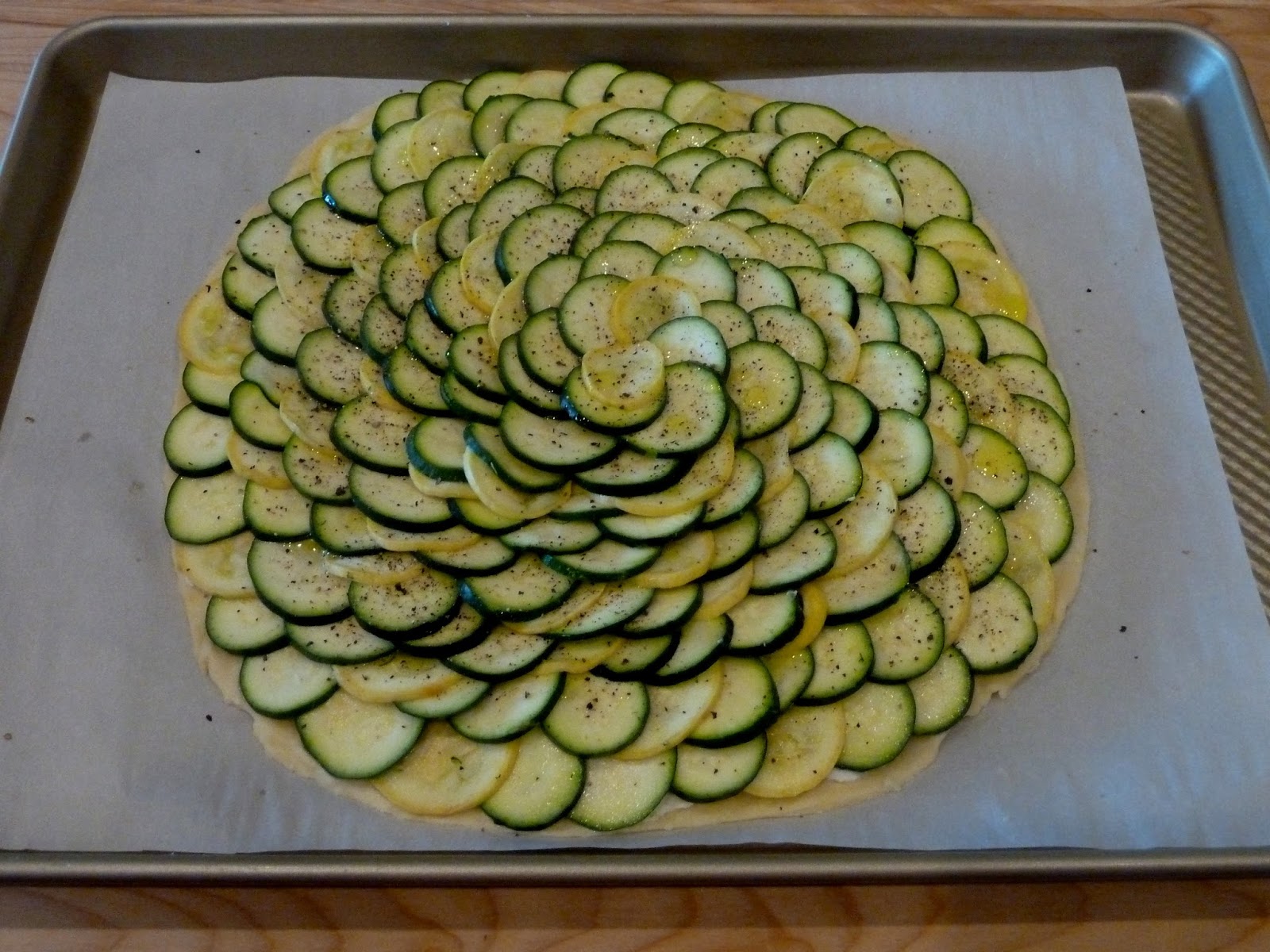 Cracked Pepper Zucchini, Goat Cheese and Lemon Tart