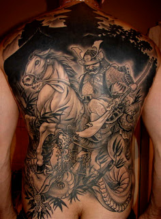 Back Piece Japanese Samurai Tattoo Designs