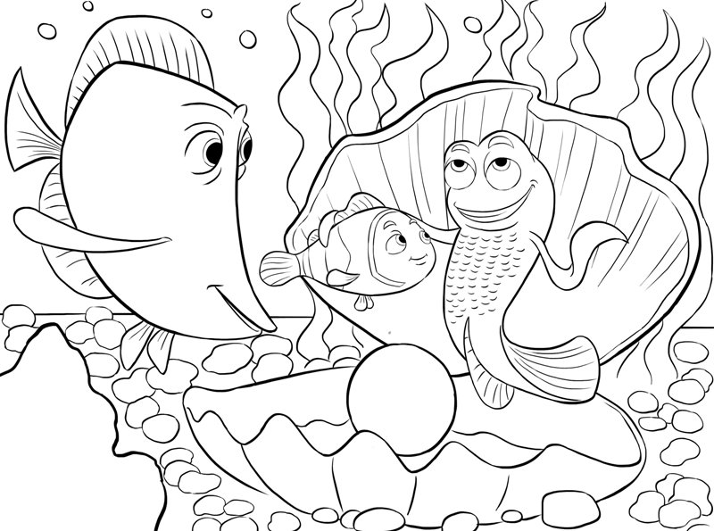 Buku halaman mewarnai gambar nemo si ikan lucu untuk anak