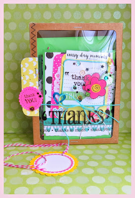SRM Stickers Blog - *{A Thank You for a Thank You}* by Shannon - #cards #cardset #thankyou #windowboxkraft #kraft #punchedpieces #stitches #stickers #twine #labels #doilies #DIY
