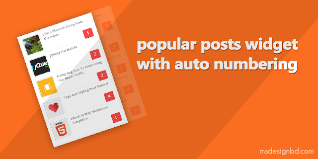 Widget Posting Populer Blogger dengan Thumbnail dan Auto Numbering