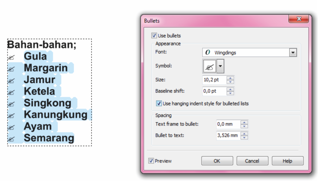 Inilah Cara Membuat Bullet &amp; Numbering Otomatis di CorelDRAW