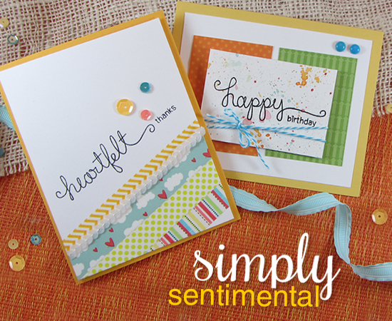 Thank you & Birthday Cards by Jennifer Jackson | Simply Sentimental stamp set | Newton's Nook Designs