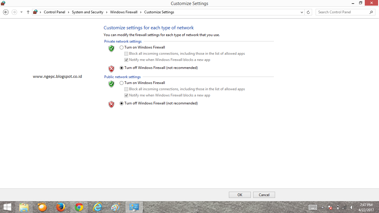 Cara Mematikan Windows Firewall Tutorial Komputer