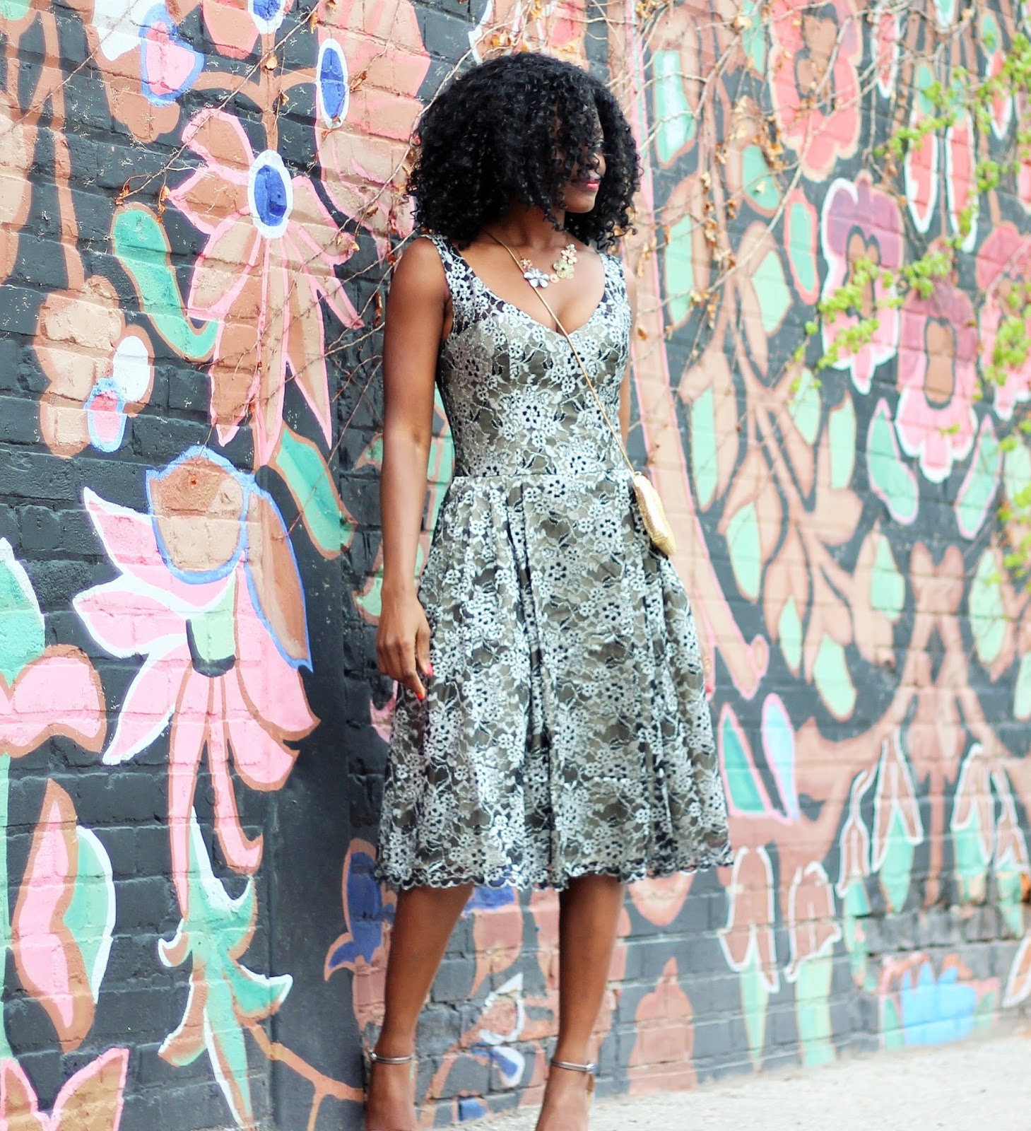 SUMMER WEDDING GUEST OUTFIT: BLACK AND LACE CLAUDETTE SWING DRESS
