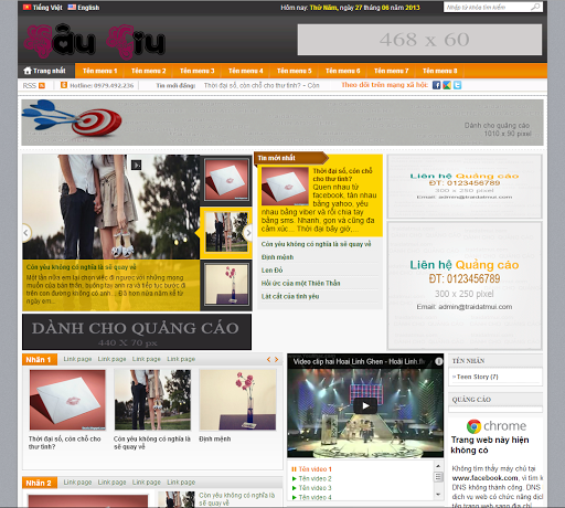 [Share] Template Blogger Sâu Ciu Giao Diện Wap/Web