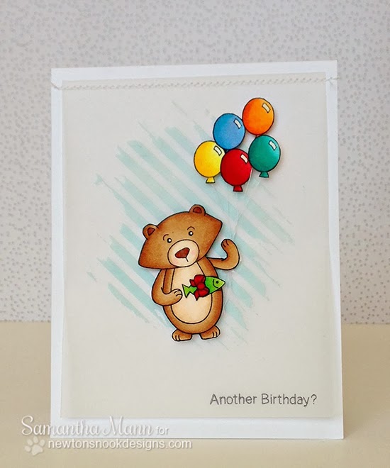 Winston's Birthday Bear Card by Samantha Mann for Newton's Nook Designs