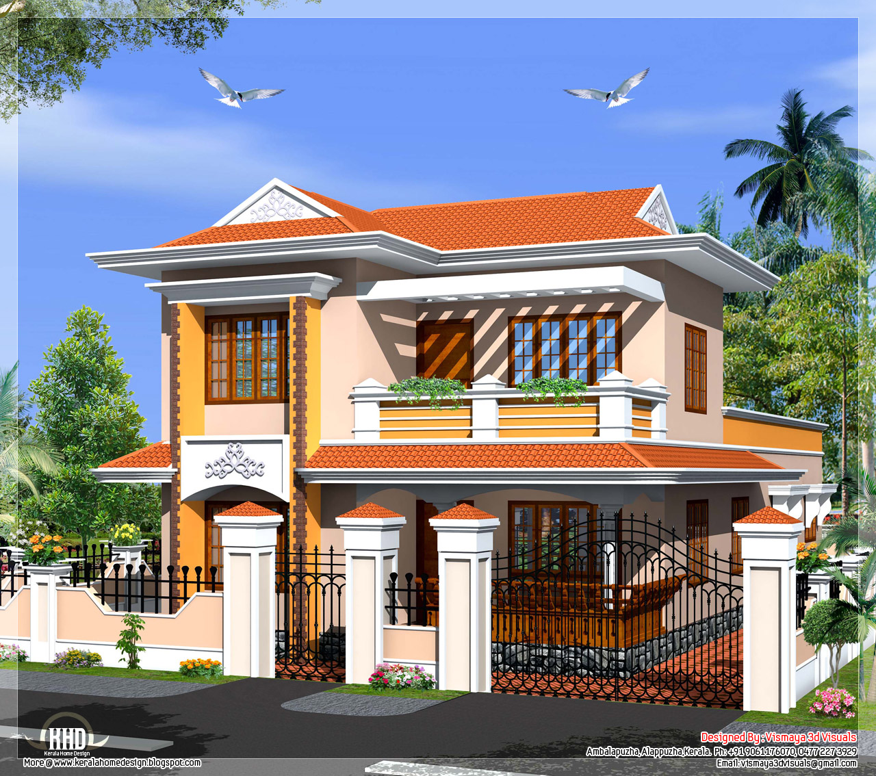  Kerala  model villa in 2110 in square feet Kerala  House  