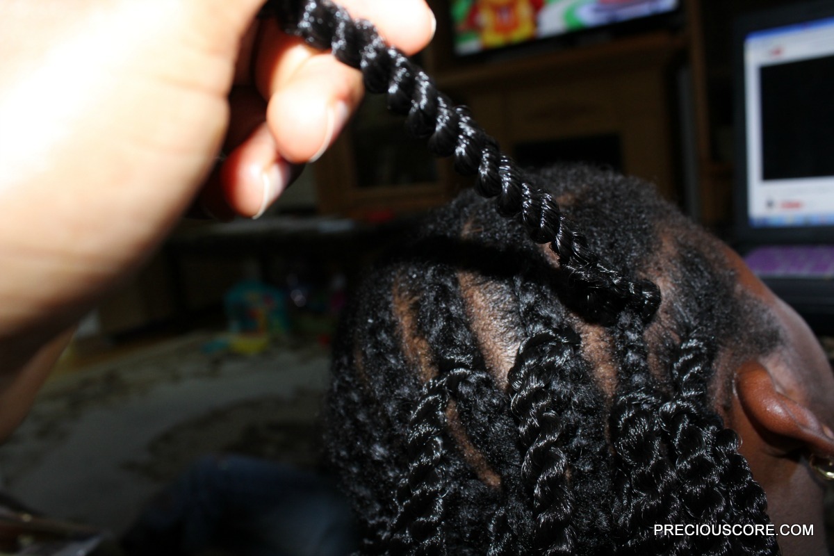 Repeat process, spacing out the braids as desired.