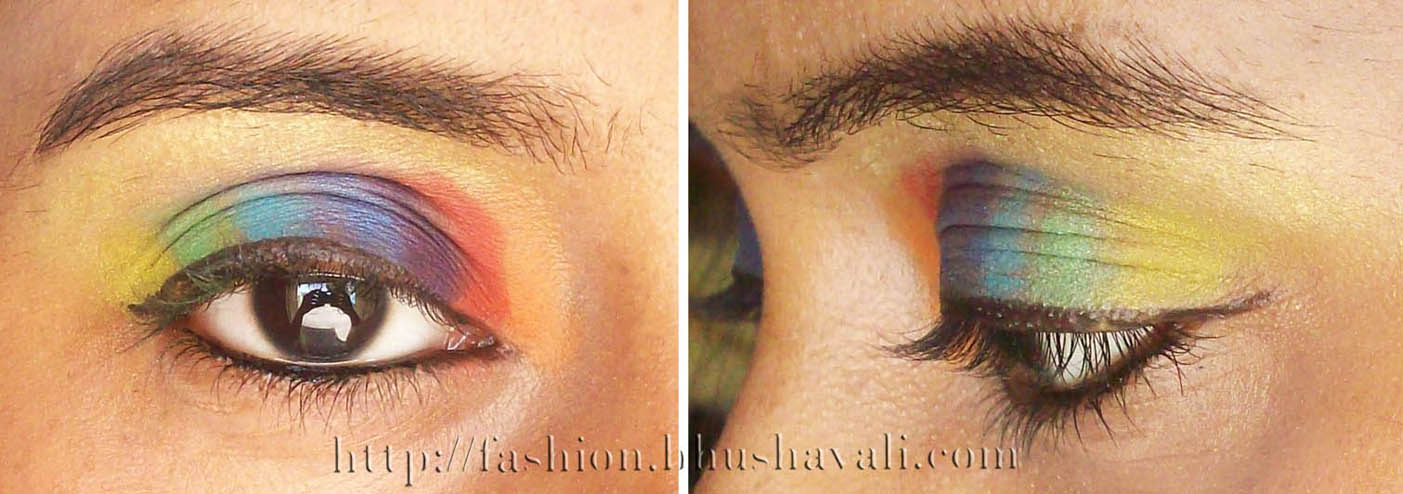 Eyemakeup : Fun Eyeshadow Looks  Rose gold eye makeup, Rainbow